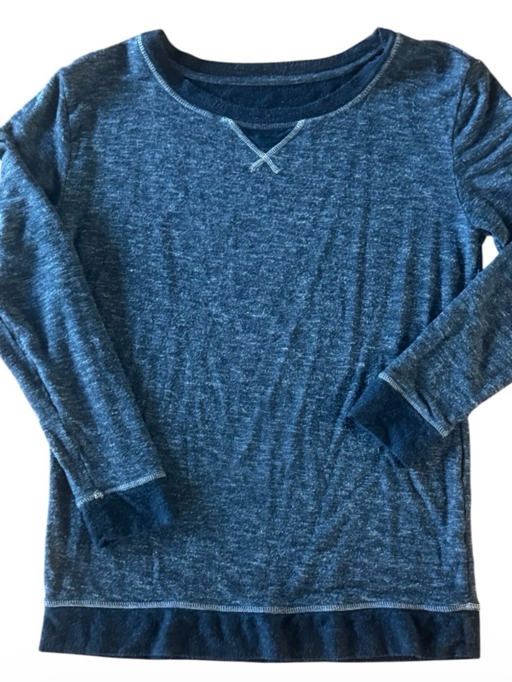 Lounge Top Crewneck Long Sleeve Heathered Charcoal Gray Small - Picture 4 of 10